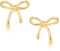 HESSAWELL Gold Bow Earrings for Women Polished Butterfly Stud Earrings Minimalist Simple Fashion Jewelry Gift