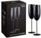 Oak & Steel - 2 Black Matte Champagne Flutes, 280ml - Stainless Steel Black Matte Prosecco Glasses with Gift Box