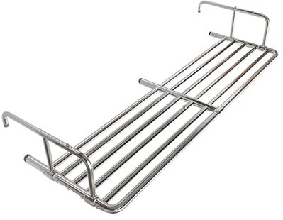 Tenderetes de Ropa Plegables de Acero Inoxidable, Tendedero Balcón Barandilla, Resistente A Cargas, Giratorio Plegable de 360°, Para Colgar Calcetines Ropa, Tendedero de Ropa Extensible(78-140cm)