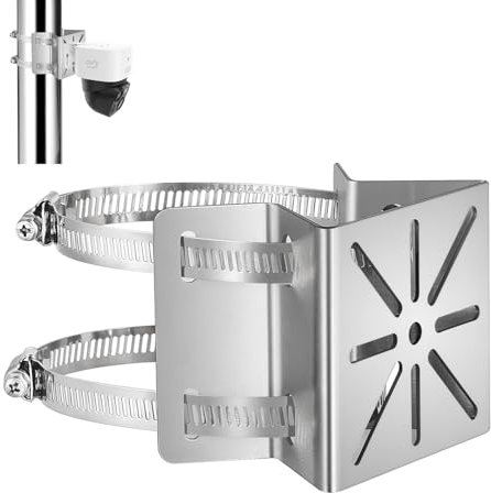 Lonnky Universal Vertical Pole Mount for CCTV Cameras, Solid Metal Mounting Bracket , Compatible with PTZ Dome Cameras, Solar Panels, LED Lights, Wall/Stage Mounting