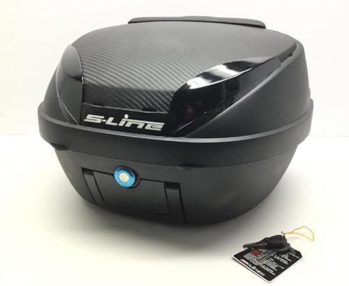 S-Line Topcase 42L Schwarz matt / Carbon 40 x 49 x 31 cm Platte, Rückenlehne und Griff