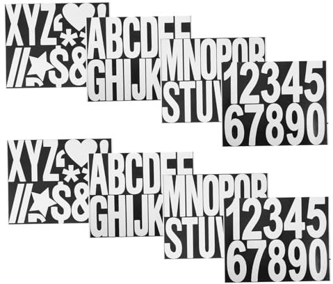 TIDTALEO 8blätter Mülleimer Nummern Aufkleber Selbstklebende Buchstabenaufkleber Für Plakattafel Große Plakatbuchstaben Briefkasten Zahlen Aufkleber Wetterfeste Mülleimer Buchstabenaufklebe