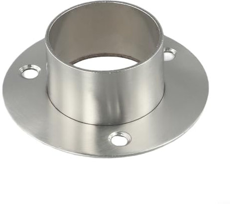 Robusto connettore a flangia rotondo montabile a parete in acciaio inox, adatto per guide armadio e altro (38 mm)
