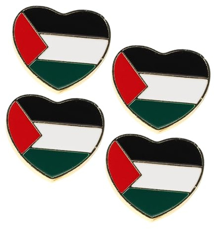 Healvian Broche drapeau palestinien durable pour célébrations nationales, événements sportifs et accessoires de mode, 3.30X2.70X1.00CM, Métal, Pas de gemme