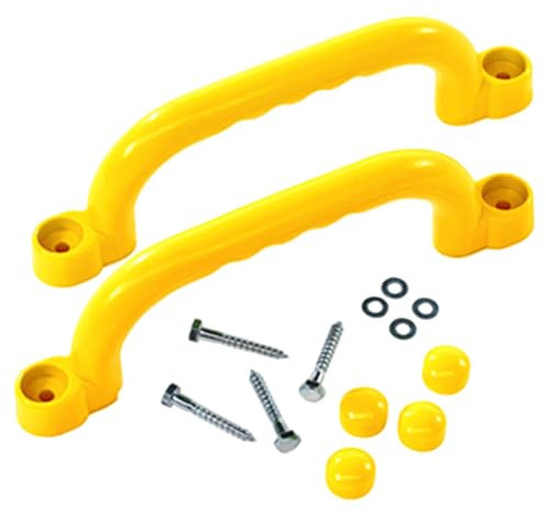 2PCS Playhouse Accessories for Kids 3+, Plastic Handle with Screws, Smooth Climbing Frame Accessories for Park, Backyard Tree House Playhouse