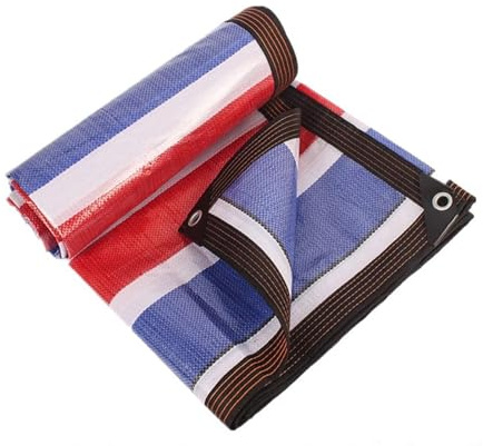 WJYWX Lona De Alta Resistencia, Lona Gruesa A Rayas De Colores Parasol Impermeable Lona Impermeable De Plástico Lona De Lluvia Tricolor para Exteriores(3x8m)