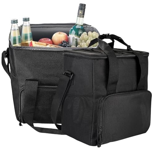 Xcase Kühltaschen: 2er-Set Kühl- & Isoliertaschen mit Tragegriffen und Schulterriemen (Einkaufstasche Kühltasche, Zuammenfaltbare Kühltasche, Dose)