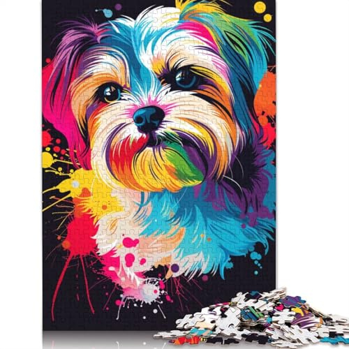 1000 Pieces Maltese Dog Art Jigsaw Puzzles Difficulty Jigsaw Puzzles Education Games Toys 1000pcs (75x50cm)