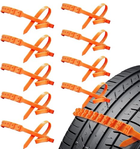 WJnflQN Schneeketten für Autoreifen, Autoreifen, Kabelbinder für Schnee, rutschfeste Radkette, für Limousine, SUV, LKW, Fahrzeug, Outdoor, Winter, Fahren