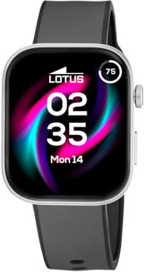 LOTUS Reloj Inteligente Hombre Mujer - Caucho Gris | Resistente al Agua IP65, Voz IA, Control Música, Cuenta Pasos y Calorías, Teléfono 50213/1 Audaz, Smartime 2nd Gen