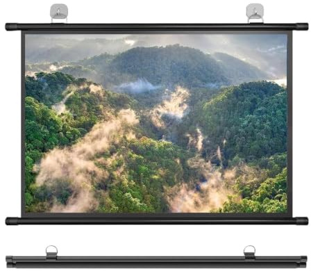 Projector Screen Diagonal, Portable Manual Roll-Up Projection Screen 4:3 16:9 30-72 Inch Indoor Outdoor(16:09,60)