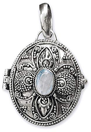 Toms-Silver Anhänger zum Öffnen Secret Box Medaillon 925 Silber mit Mondstein - Damen - Silber - Schmuck - Halskette - 80 cm - Unisex - Alle - 3769072031 - 10459531031