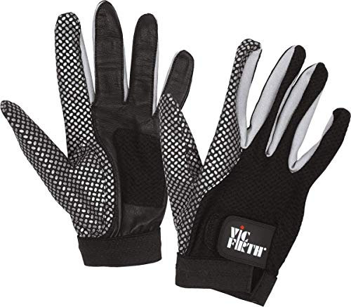 Vic Firth Gants de Batteur, Accroche Améliorée et Paume Ventilée, Grande Taille