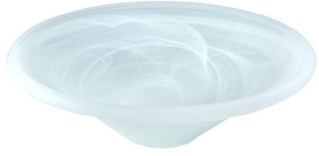 Windworks Brunnenschale Ersatzschale Glasschale rund Weiss marmoriert Ø 35 cm