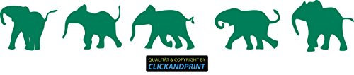 CLICKANDPRINT Aufkleber » Elefanten-Parade, 250x36,7cm, Grün • Wandtattoo/Wandaufkleber/Wandsticker/Wanddeko/Vinyl
