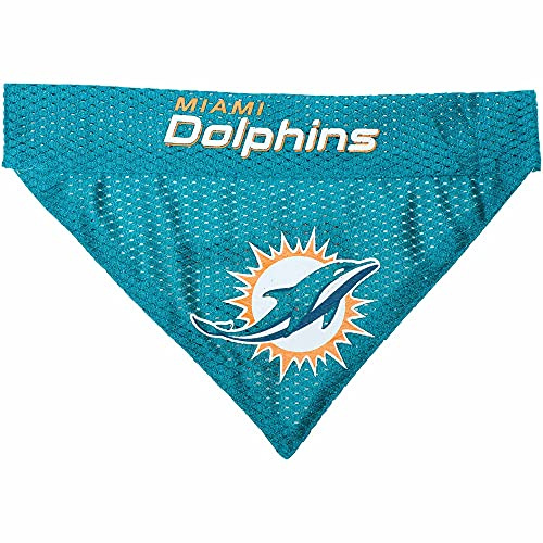Pets First NFL DOG BANDANA - MIAMI DOLPHINS REVERSIBLE PET BANDANA. 2 Sided Sports Bandana with a PREMIUM Embroidery TEAM LOGO, Large/X-Large. - 2 Sizes & 32 NFL Teams available