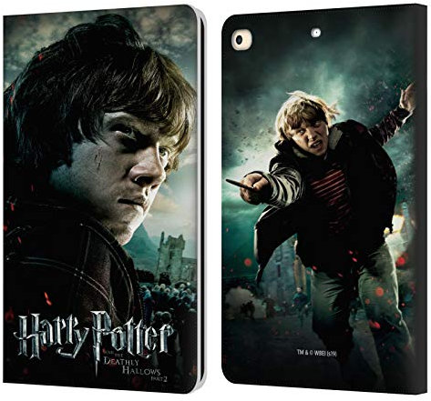 Head Case Designs Offizielle Harry Potter Ron Weasley Deathly Hallows VIII Leder Brieftaschen Handyhülle Hülle Huelle kompatibel mit Apple iPad 9.7 2017 / iPad 9.7 2018