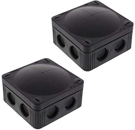 2X WISKA Box Combi 308/5 Black IP66 Weatherproof Outdoor External Junction Box