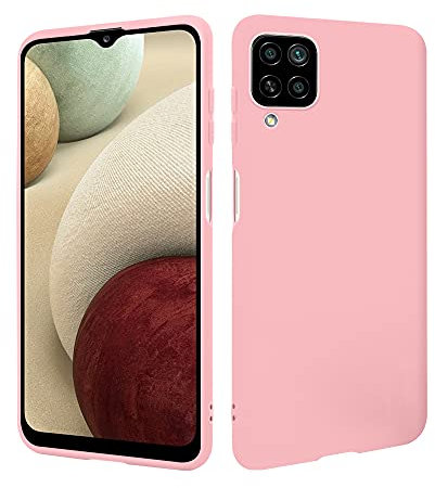 HSP Rosa Hülle kompatibel mit Samsung Galaxy A12 / M12 | Premium TPU Silikon Case | Kratzfest Stoßfest | Matte Oberfläche | Passgenaue, weiche, Ultra dünne Schutzhülle