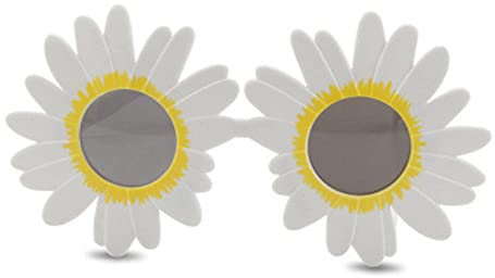 WQZYY&ASDCD Sonnenbrille Herren Damen Mode Persönlichkeit Weiß Gänseblümchen Blumengläser Frauen Lustige Partyzubehör Dekoration Brillen Weibliche Sonnenblumen Sonnenbrillen-Weiß