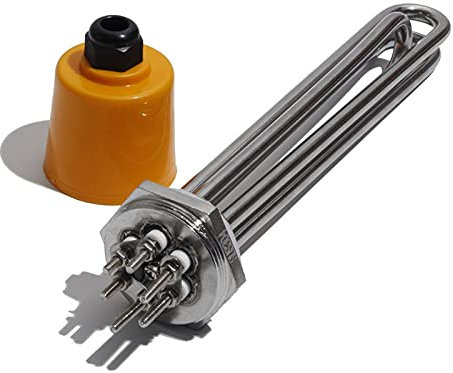 JINGERL 1.5inch BSP Tubular Immersion Heater Heating Element For Water Oil All 304SS220V 380V DN40 With Grounding Screw (Color : 220V, Size : 6KW 250mm dn40)