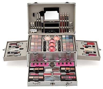 FantasyDay Multifunktions Exquisite Make-up Geschenkset Kosmetik Schmink Kit für Gesicht, Augen und Lippen - Makeup Paletten Schminkkoffer mit Lidschatten Palette, Lippenstift, Rouge, Mascara, Pinsel