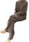 Onsoyours Damen 2 Stück Strickanzug aus Langarm Strickpullover Und Lange Jogginghose Zweiteilige Beiläufig Outfit Freizeitanzug Sportanzug Loungewear Set Kamel L