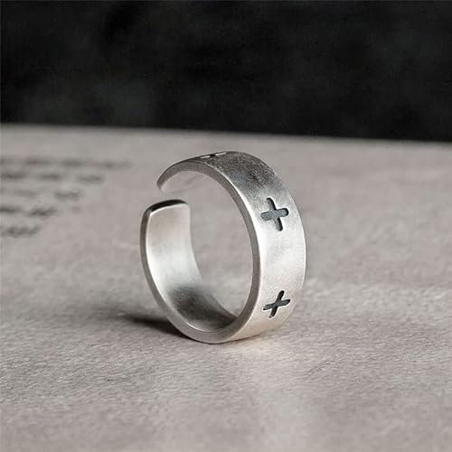 ZLING 925 Sterling Silber Kreuz Ring Für Männer Frauen Vintage Verstellbarer Christentum Ring 925 Silber Schmuck