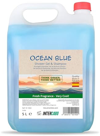 INTERCABO - Duschgel & Shampoo 2 in1 Ocean im 5L Nachfüllkanister - Hair & Body - Duschgel für Hotels, Shampoo für Spender, Körperpflege Nachfüllung - 5L