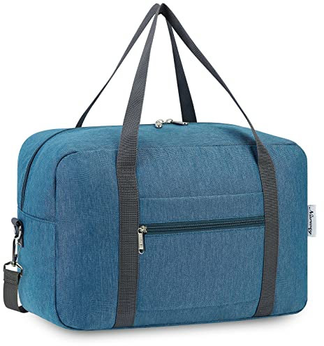 für Ryanair Handgepäck 40x20x25 & Handgepäck Tasche für Flugzeug - Faltbare Reisetasche Damen & Weekender Damen - Handgepäck Koffer 20L (Navy blau (mit Schultergurt))