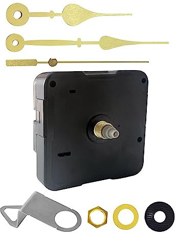 WinTaim Uhrwerk für Wanduhr Lautlos, Uhrwerke zum Selbsteinbau mit Zeiger Quarzuhrwerk DIY-Reparatur-Ersatz-Uhrenteile-Motor (13mm Gesamtwelzlänge, 1 Packung Uhrzeiger Gold)