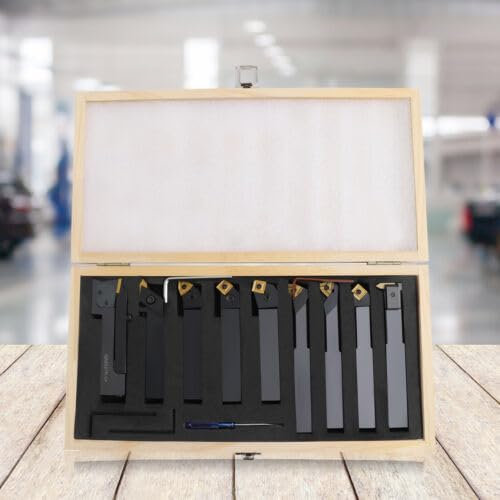 Set di 9 attrezzi per torni, set di barre rotanti, 20 x 20 mm, portautensili per torni, barre di perforazione