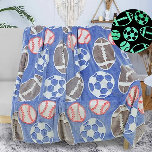 Kuscheldecken für Kinder, Decke Leuchtend Im Dunkeln Kuscheldecke Geschenke für Jungen und Mädchen, Super Weiche und Warme Decke