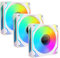 PANO-MOUNTS 120mm Infinity Mirror ARGB Fan 5V 3Pin Addressable RGB PWM PC Computer CPU Case Cooling Fan 600-1800RPM White 3-Pack