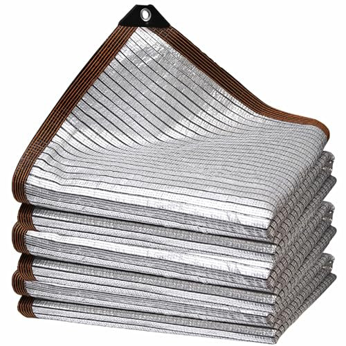 CAQXAQP Plata Red Sombra Exterior Malla Sombra con Ojales,85% UV Balcon Mallas Sombreadoras Jardin 4X6m Toldo Vela de Sombra Red de Protección Solar para Invernadero Plantas Terraza