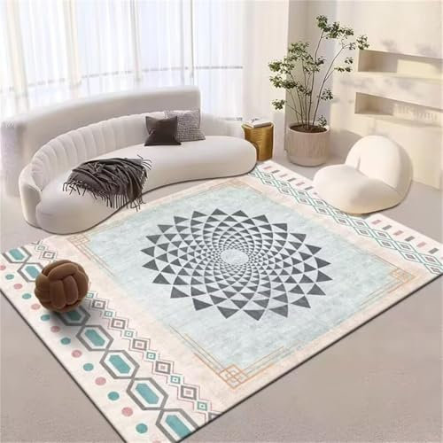 DJHWWD Kinderteppiche Jungs Waschbare Teppich Bequemer und langlebiger Wohnzimmerteppich mit modernem geometrischem Muster 70x140CM Blau Piano Auslegware Teppichboden