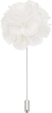 PATIKIL Blumenanstecker Pin, 1 Stück Reversnadel für Herren Camellia Blume für Anzug Hochzeit Abschluss Jubiläum Brosche Abschluss Outfit Zubehör, Weiß
