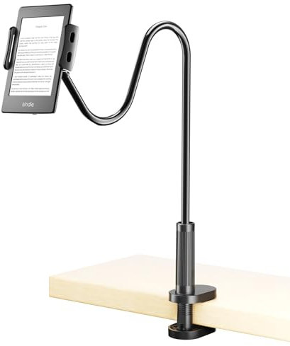 LenTok Tablet Holder Stand for Kindle Reading in Bed, Flexible Gooseneck Bedside Arm Mount for Phone and Tablet, Compatible with Kindle Paperwhite/Voyage/Oasis/Kids, Kobo, iPad Mini, Phone