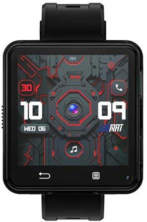 Plyisty 4G Smart Watch with Nano SIM Card Slot, 2.64 Inch Touchscreen, 4GB + 64GB Storage, Independent Phone Call, WiFi GPS BT Smartwatch, Step Counter