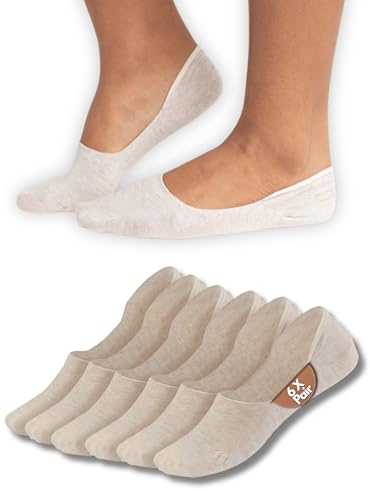 Ballerina Socken Damen 35-42 – Unsichtbare Sneaker Socken mit Anti Rutsch Silikon, Dünne Sommer Füßlinge für Ballerinas, Loafer & Sneaker – Damen Socken Weiß, Beige, Grau, Schwarz – 6er Pack /QSOCKS