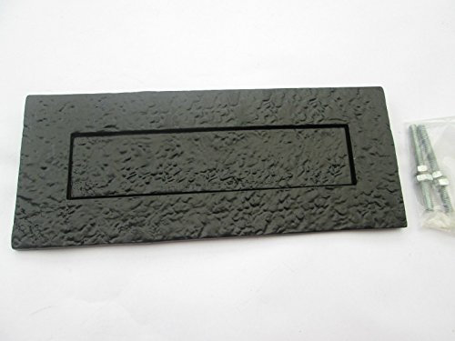 Ironmongery World®, schwarz antik Vintage Stil, Gusseisen Großer Briefkasten Post Teller