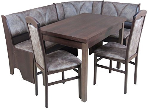 moebel direkt online Eckbankgruppe Halle II  - Sparangebot ! nuss dunkel/camel vintage