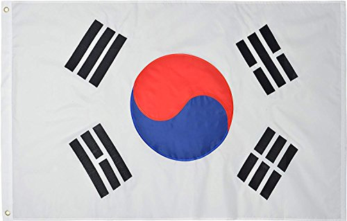 South Korea 3 'x 5' ft 210D Nylon Premium Outdoor bestickt Südkoreanische Flagge