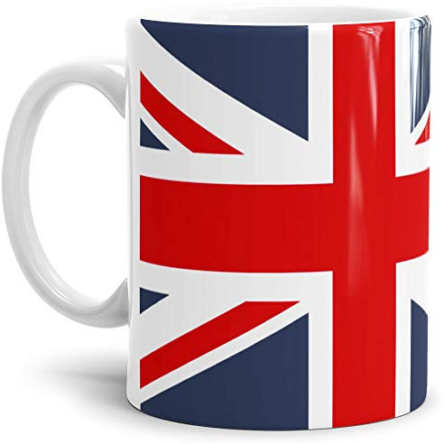 Tassendruck Flaggen-Tasse/Souvenir/Urlaub/Länder-Fahne/Kaffetasse/Mug/Cup - (Großbritanien, Normal)