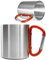 Outdoor Saxx® - Outdoor Mug, Camping Mug, Compact Lightweight 180 ml with Screwed Red Carabiner Handle, Stainless Steel for Hiking, Trekking, Work