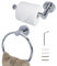SPDYCESS Wall Mounted Toilet Roll Holder and Towel Ring Set Toilet Paper Holder - 2 Pcs Stainless Steel Bathroom Hardware Accessory for Bathroom Kitchen - Silver