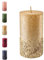 Wunderschöne & Moderne Adventskerzen – 2 Stück - Rustikale Oberfläche - Kerzen/Stumpenkerzen - Weihnachten/Weihnachtskranz/Adventskranz (Creme/Gold, Höhe: 11cm)