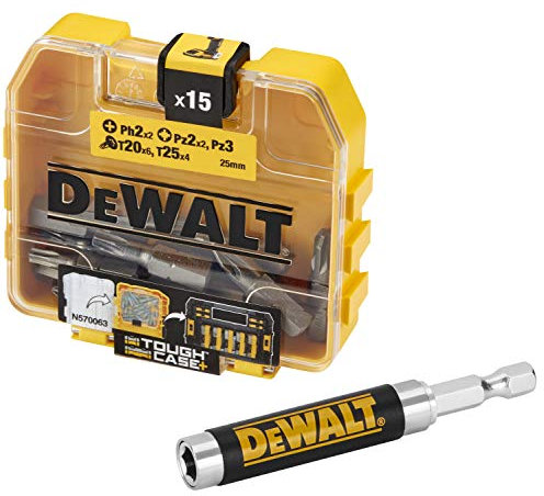 DeWalt DT71573-QZ - Toughcase: Estuche de accesorios PH2 x2, PZ2 x2, PZ3, T20 x6, T25 x4 Para taladro atornillador