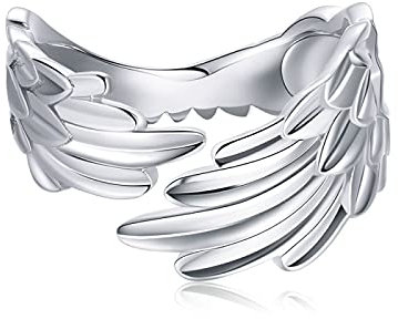 MAITONGG 925 Sterling Silber Engelsflügel Fingerring Ringe Damen Platiniert Einstellbare Größe 6 9 Ringe Für Frauen Verlobungsringe Für Sie