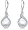 Perlen Ohrringe Damen Ohrringe Silber 925 Perlenohrring Hängend Ocean Wave Ohrring Geschenke für Mädchen